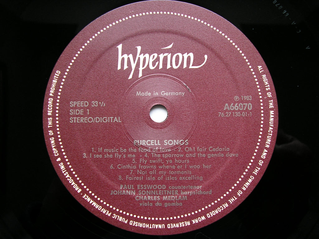 MUSIC FOR A WHILE:  SONGS OF PURCELL      ESSWOOD / SONNLEITNER / MEDLAM     A66070