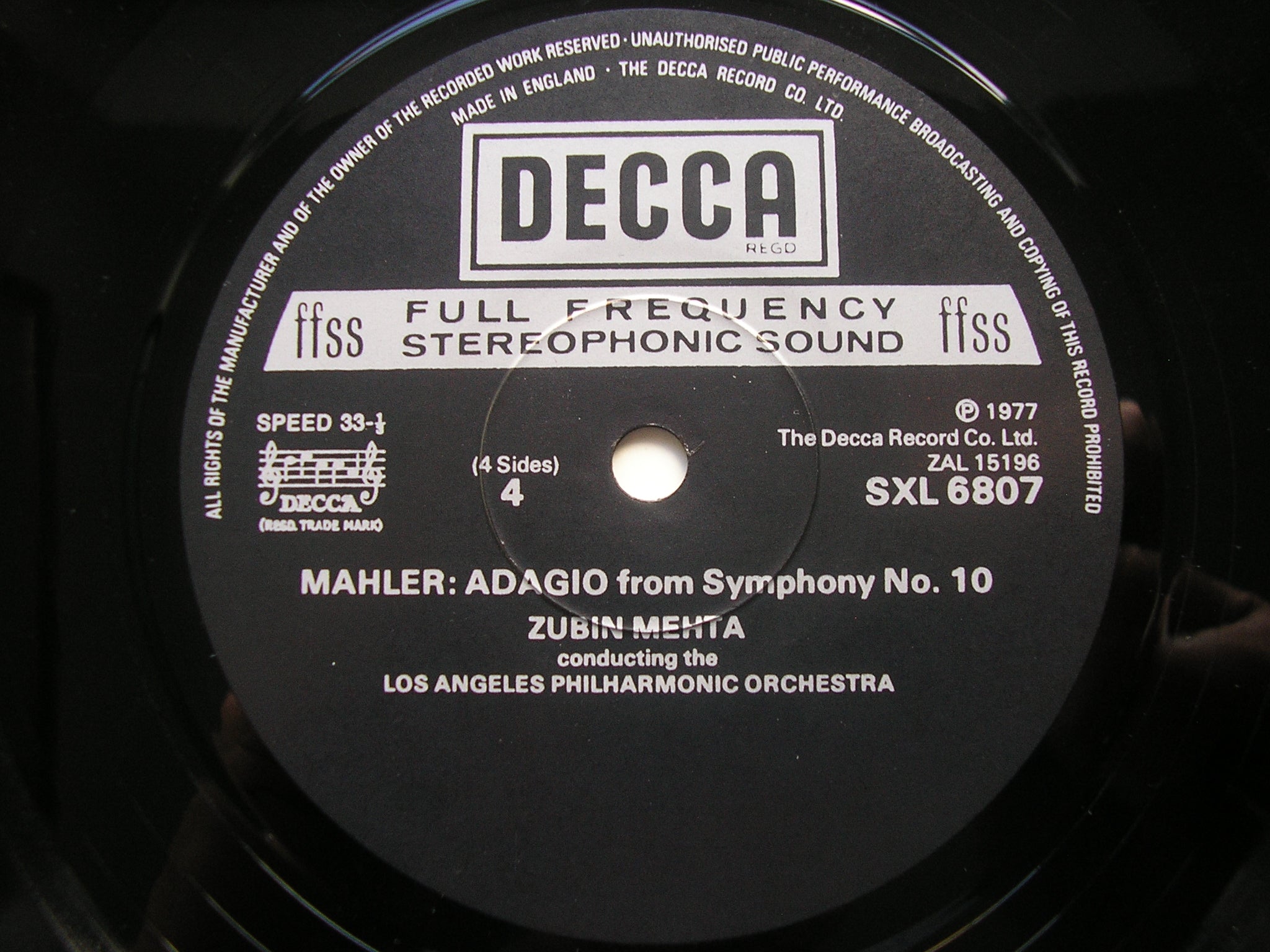 MAHLER: SYMPHONY No. 5 / Adagio from SYMPHONY No. 10      MEHTA / LOS ANGELES PHILHARMONIC 2 LP      SXL 6806 / 7