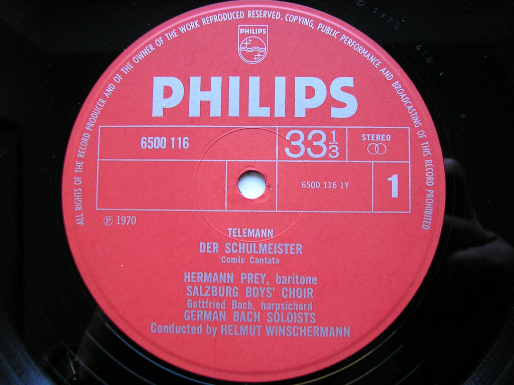 TELEMANN: THREE CANTATAS     PREY / GERMAN BACH SOLOISTS / WINSCHERMANN     6500 116