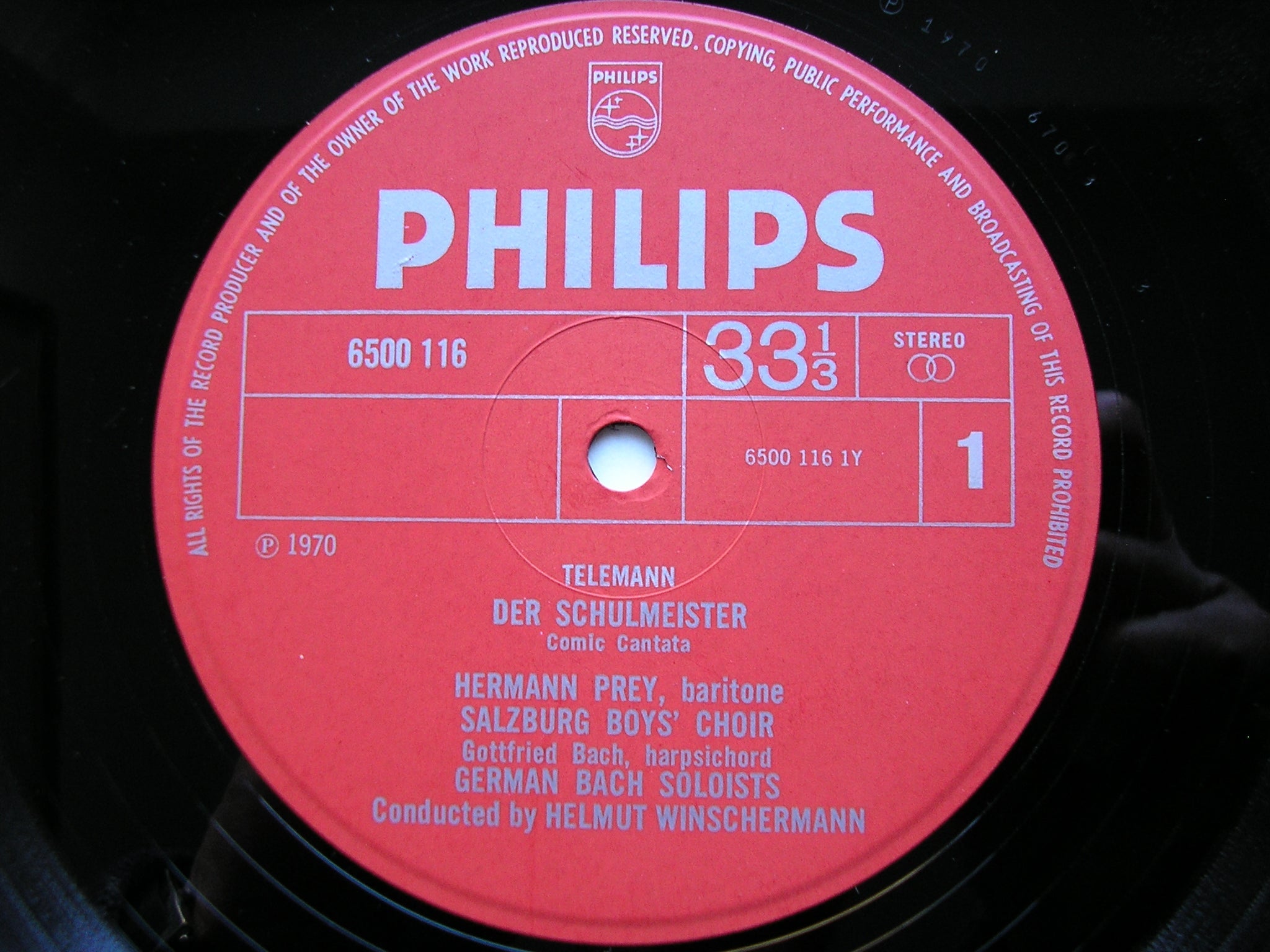 TELEMANN: THREE CANTATAS     PREY / GERMAN BACH SOLOISTS / WINSCHERMANN     6500 116