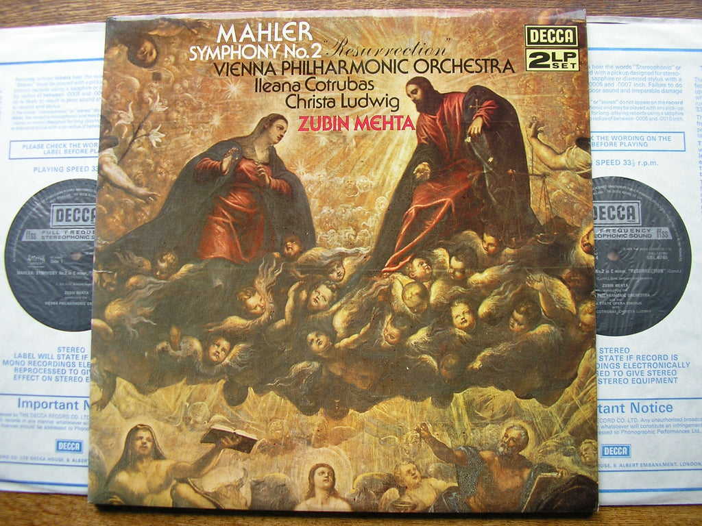 SXL 6744-5 MAHLER: SYMPHONY No. 2 'Resurrection' SOLOISTS / VPO / ZUBIN MEHTA