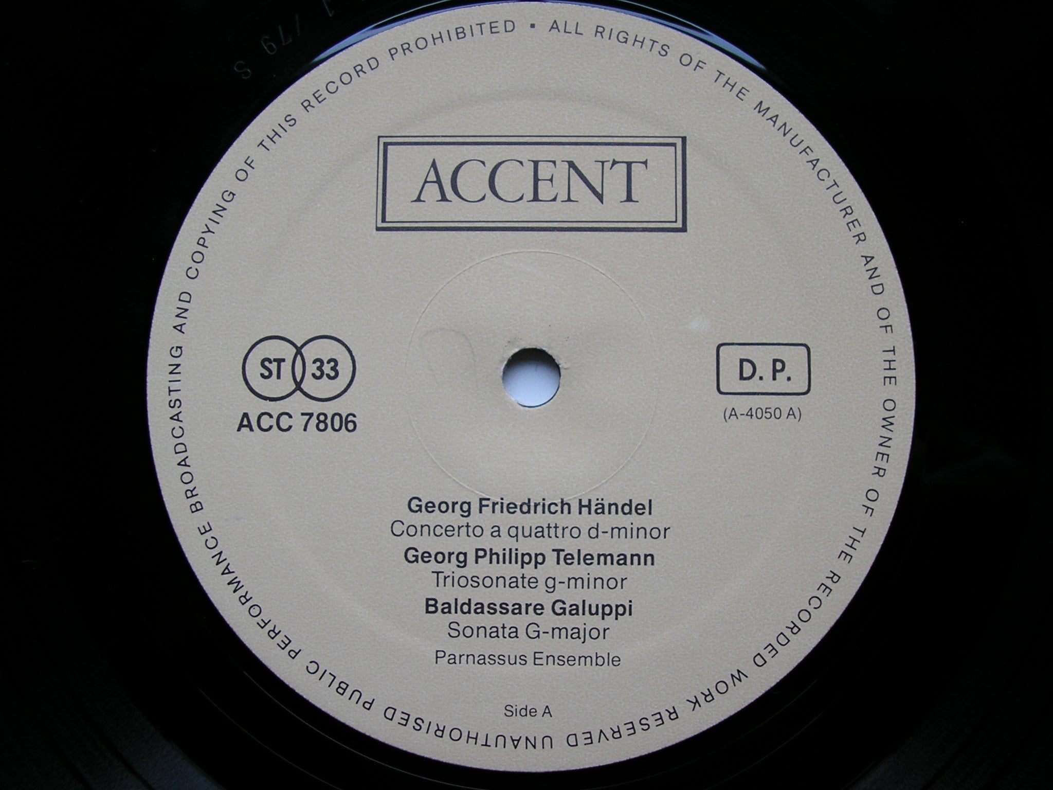 GALUPPI / HANDEL / TELEMANN / JC BACH / JANITSCH: CHAMBER MUSIC      PARNASSUS ENSEMBLE     ACC 7806