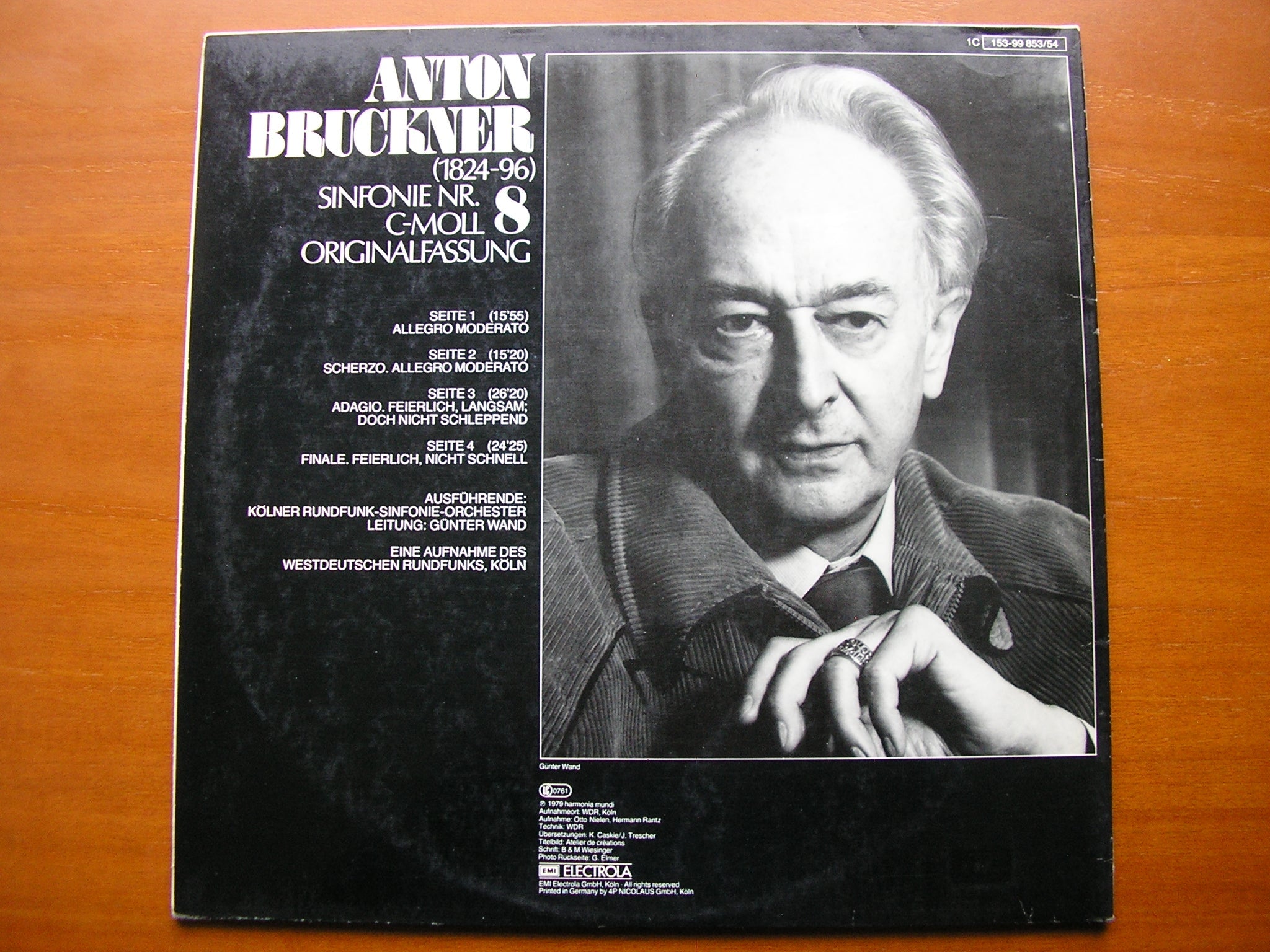 BRUCKNER: SYMPHONY No. 8      GUNTER WAND / COLOGNE RADIO SYMPHONY    2LP      153-99 853/54
