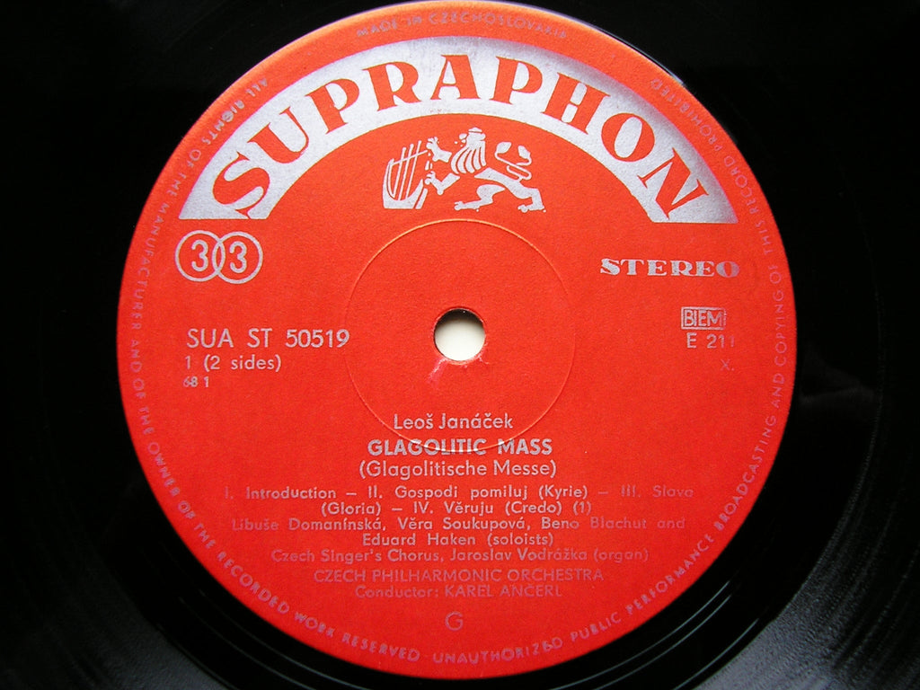 JANACEK: GLAGOLITIC MASS    SOLOISTS / CZECH PHILHARMONIC / ANCERL    SUA ST 50519