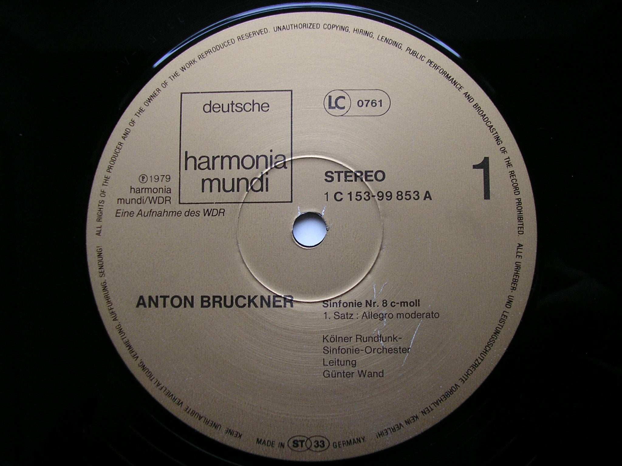 BRUCKNER: SYMPHONY No. 8      GUNTER WAND / COLOGNE RADIO SYMPHONY    2LP      153-99 853/54