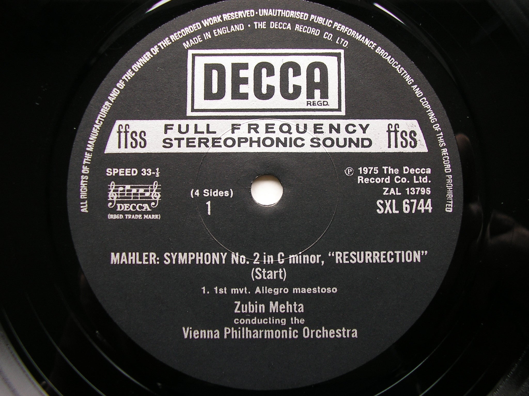 SXL 6744-5 MAHLER: SYMPHONY No. 2 'Resurrection' SOLOISTS / VPO / ZUBIN MEHTA