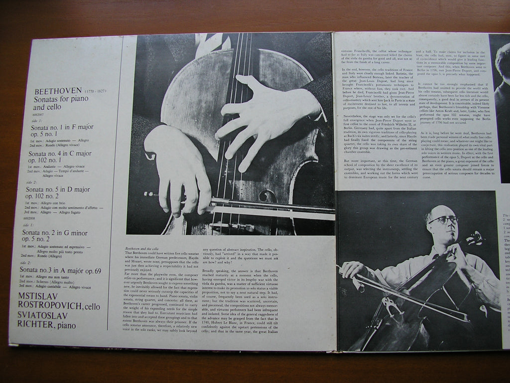 BEETHOVEN: COMPLETE SONATAS FOR CELLO & PIANO      ROSTROPOVICH / RICHTER     2LP     6999 015
