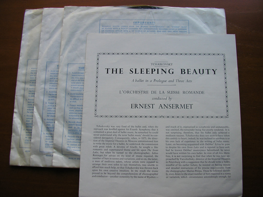 SXL 2160 / 2 TCHAIKOVSKY: SLEEPING BEAUTY complete ballet ANSERMET / SUISSE ROMANDE 3 LP