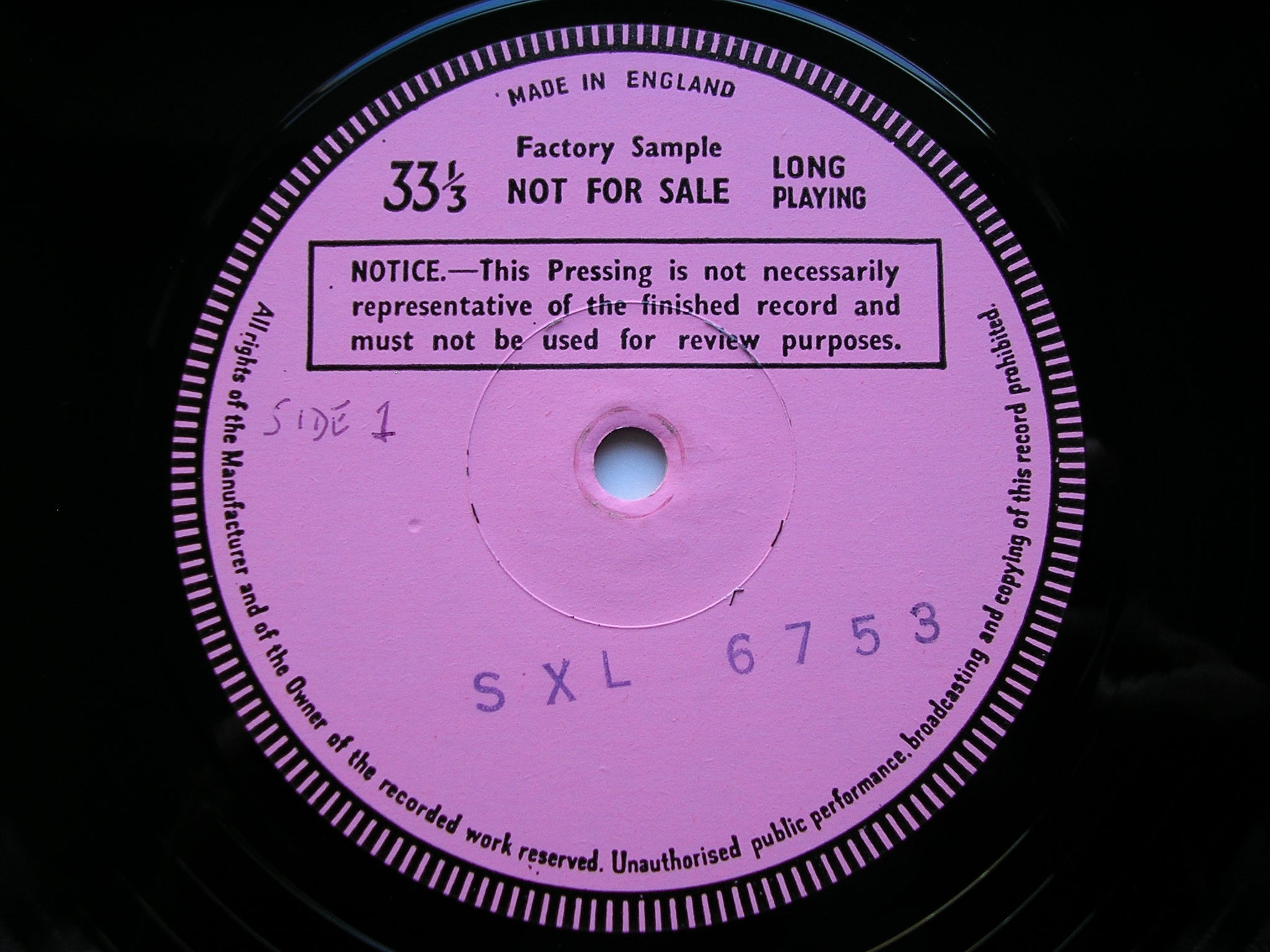 SXL 6753 IVES: SYMPHONY No. 2 / VARIATIONS / DECORATION DAY MEHTA / LOS ANGELES PHILHARMONIC test pressing