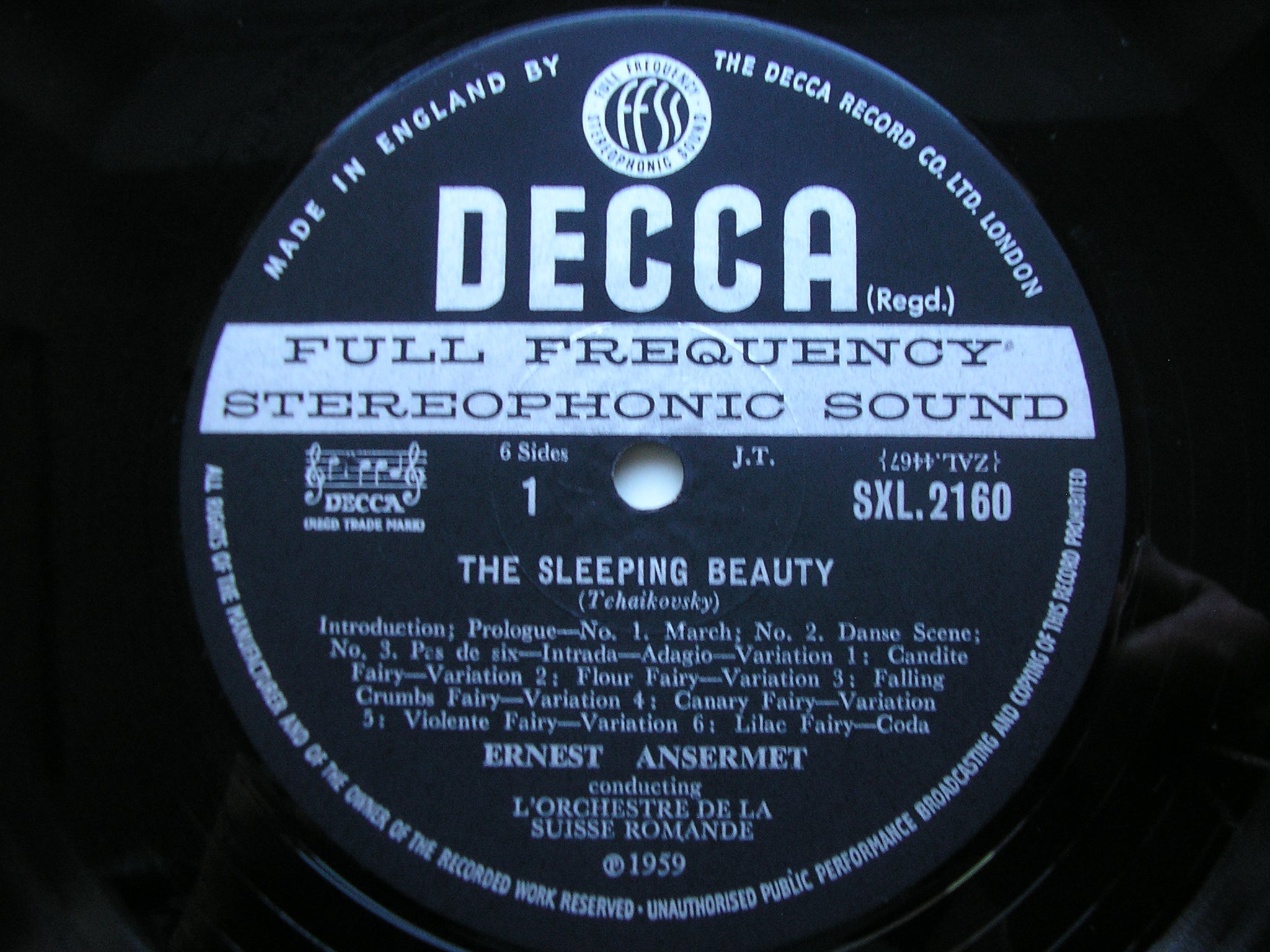 SXL 2160 / 2 TCHAIKOVSKY: SLEEPING BEAUTY complete ballet ANSERMET / SUISSE ROMANDE 3 LP