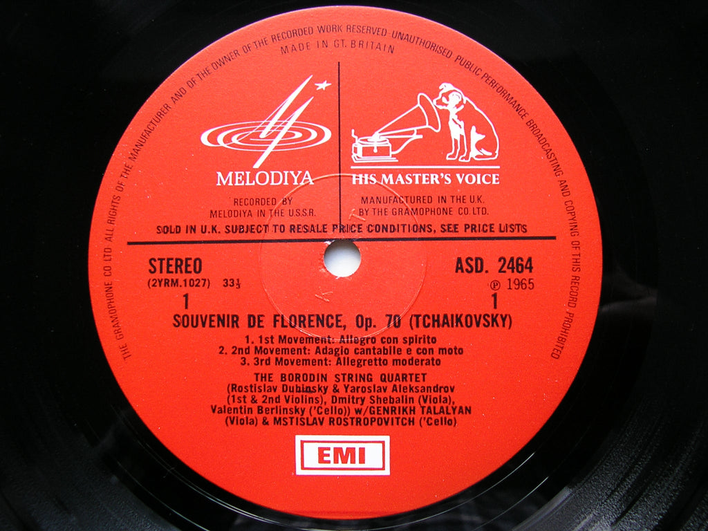 TCHAIKOVSKY: SOUVENIR DE FLORENCE / SHOSTAKOVICH: STRING QUARTET No. 1     ROSTROPOVICH / BORODIN STRING QUARTET    ASD 2464