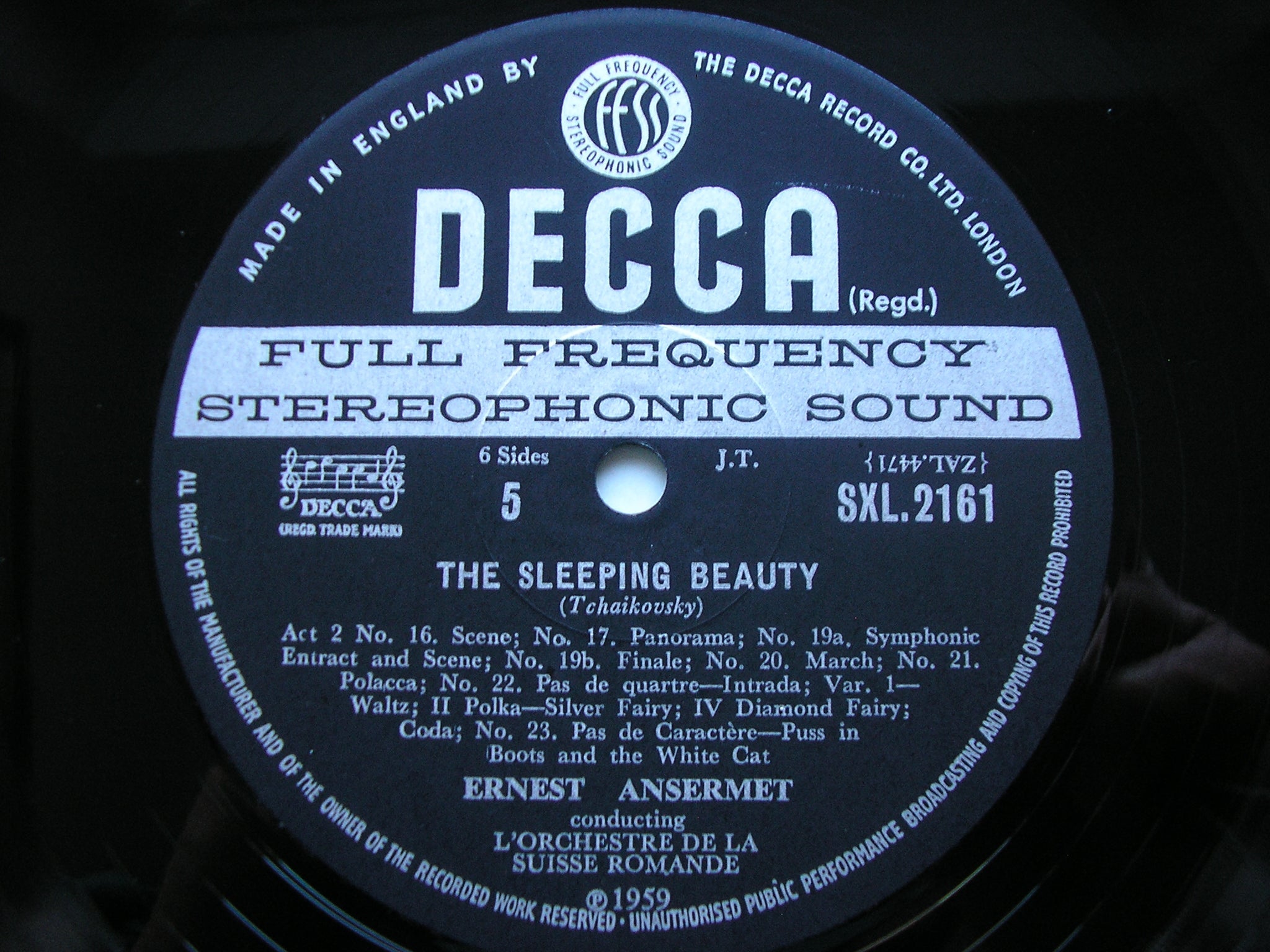 SXL 2160 / 2 TCHAIKOVSKY: SLEEPING BEAUTY complete ballet ANSERMET / SUISSE ROMANDE 3 LP