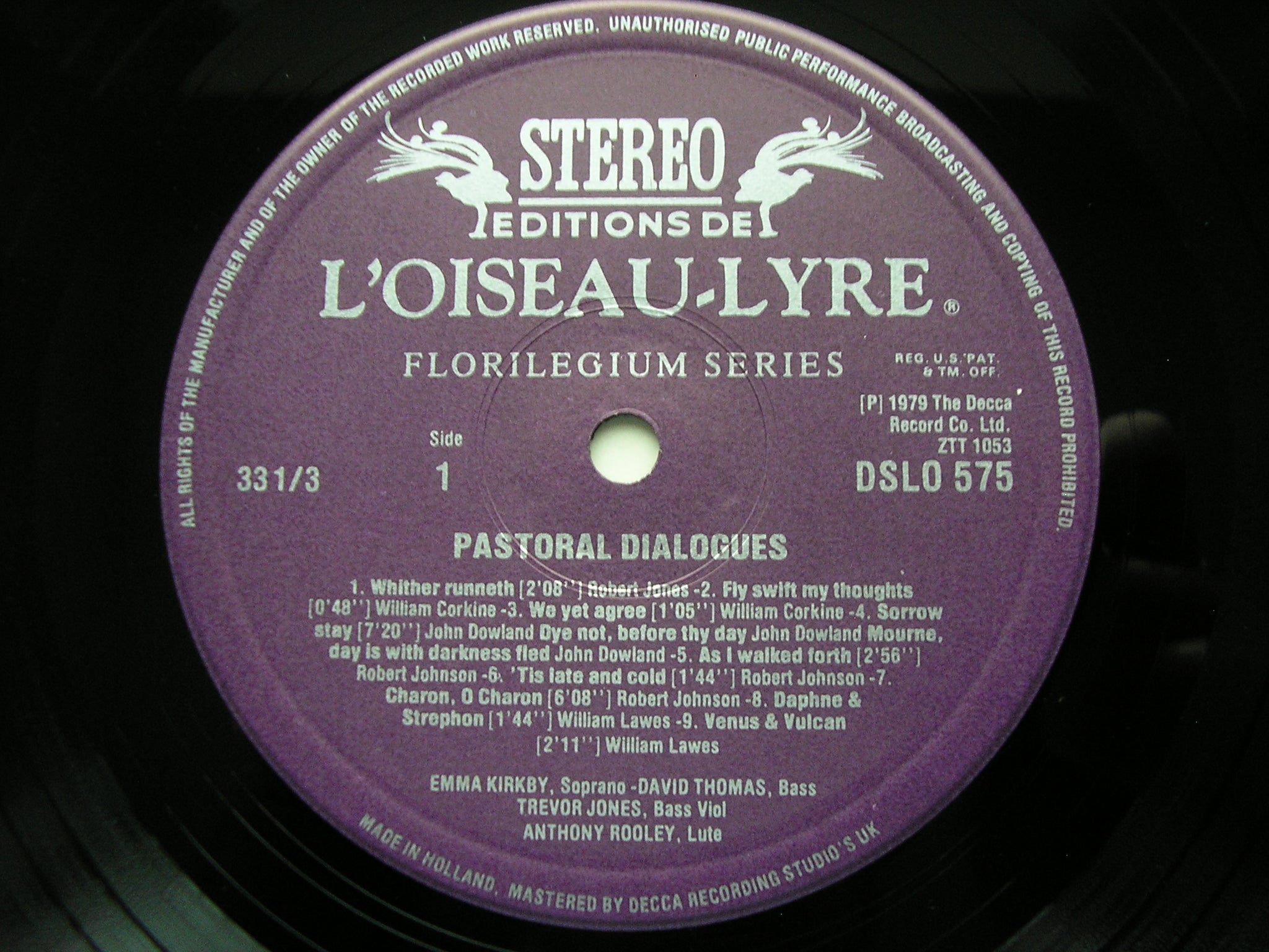 PASTORAL DIALOGUES: LAWES / DOWLAND / PERI / GRANDI / JONES / MERULA        KIRKBY / THOMAS / ROOLEY   DSLO 575