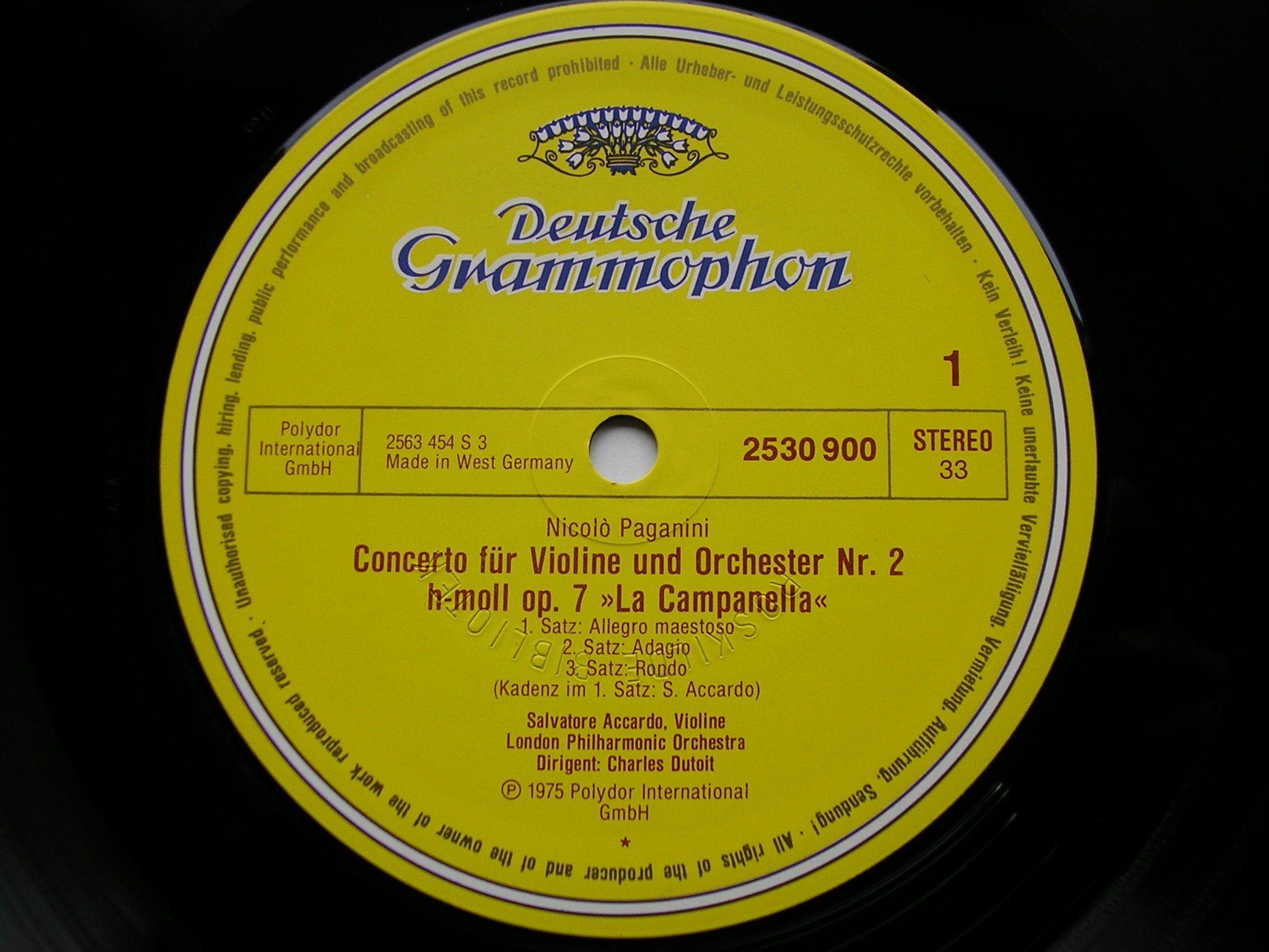 PAGANINI: THE SIX VIOLIN CONCERTOS    ACCARDO / LONDON PHILHARMONIC / DUTOIT   DG 6 LP
