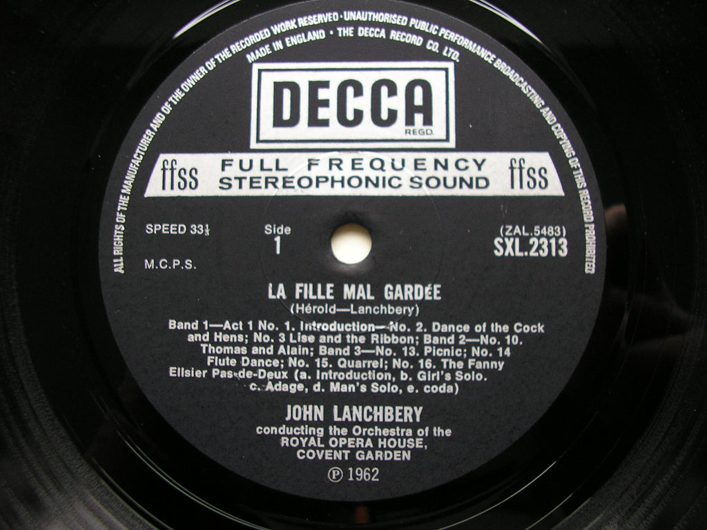 HEROLD: LA FILLE MAL GARDEE    LANCHBERY / ORCHESTRA OF THE ROYAL OPERA HOUSE COVENT GARDEN      ED4       SXL 2313