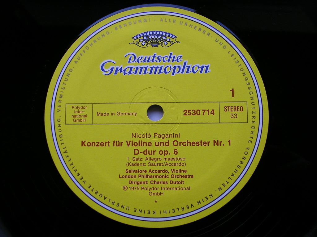 PAGANINI: THE SIX VIOLIN CONCERTOS    ACCARDO / LONDON PHILHARMONIC / DUTOIT   DG 6 LP