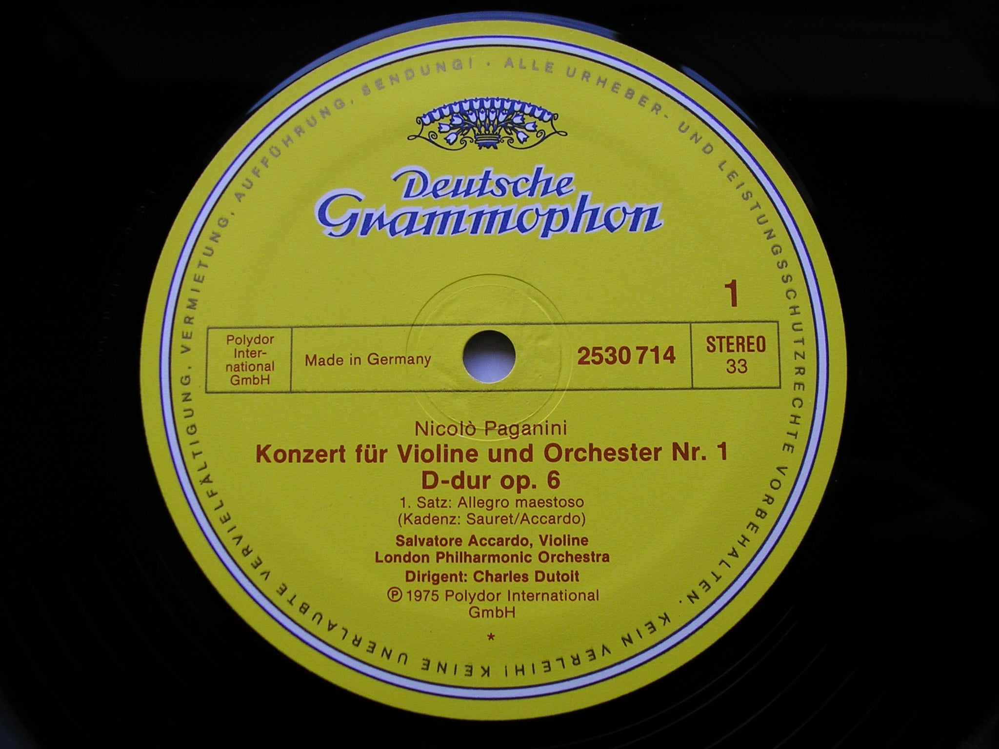 PAGANINI: THE SIX VIOLIN CONCERTOS    ACCARDO / LONDON PHILHARMONIC / DUTOIT   DG 6 LP