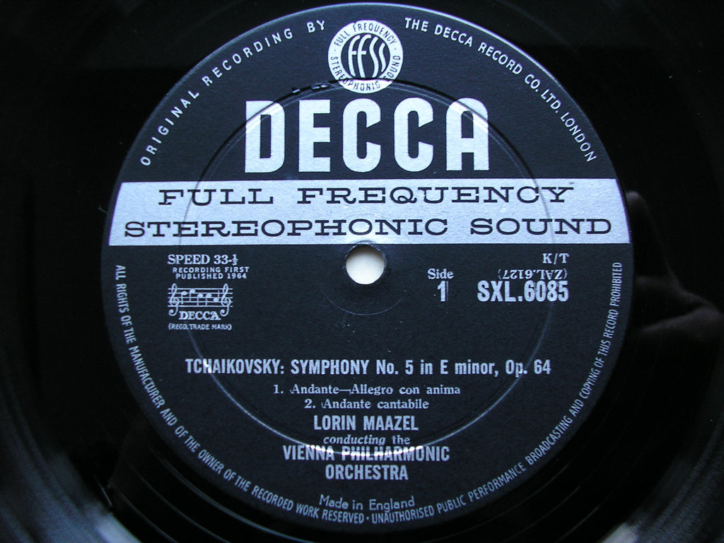 SXL 6085  TCHAIKOVSKY: SYMPHONY No. 5      MAAZEL / VIENNA PHILHARMONIC      ED1