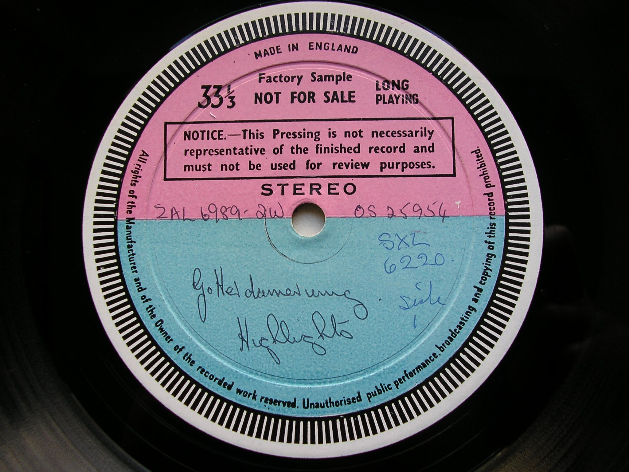 SXL 6220 WAGNER: THE TWILIGHT OF THE GODS excerpts SOLOISTS / VIENNA PHILHARMONIC / SOLTI test pressing