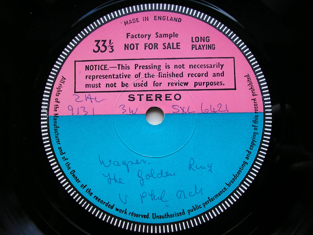 SXL 6421 WAGNER: THE GOLDEN RING SOLOISTS / VIENNA PHILHARMONIC / SOLTI test pressing