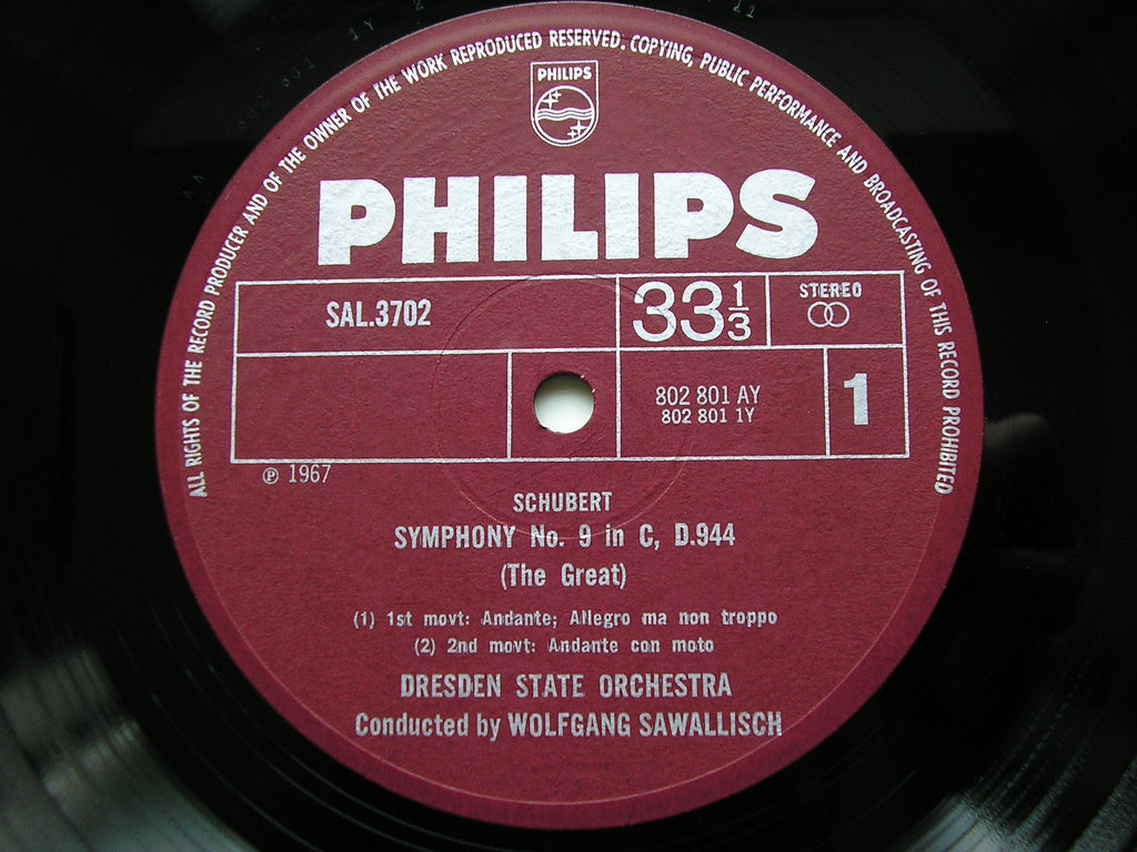 SCHUBERT: SYMPHONY No. 9 'The Great C Major'     SAWALLISCH / DRESDEN STATE ORCHESTRA    SAL 3702