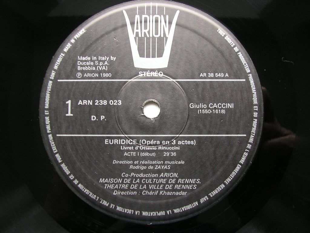 CACCINI: EURIDICE     SOLOISTS / INSTRUMENTAL ENSEMBLE / ZAYAS      2LP      ARN 238023