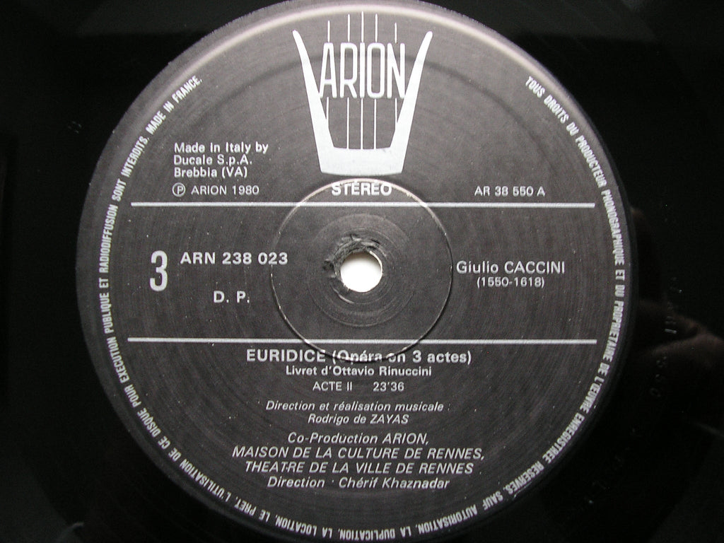 CACCINI: EURIDICE     SOLOISTS / INSTRUMENTAL ENSEMBLE / ZAYAS      2LP      ARN 238023