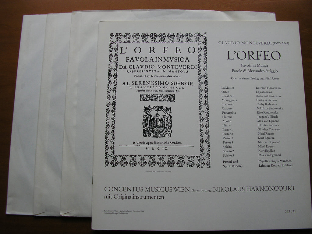 MONTEVERDI: ORFEO      SOLOISTS / CONCENTUS MUSICUS WIEN / HARNONCOURT    3LP     SKH 21/1-3