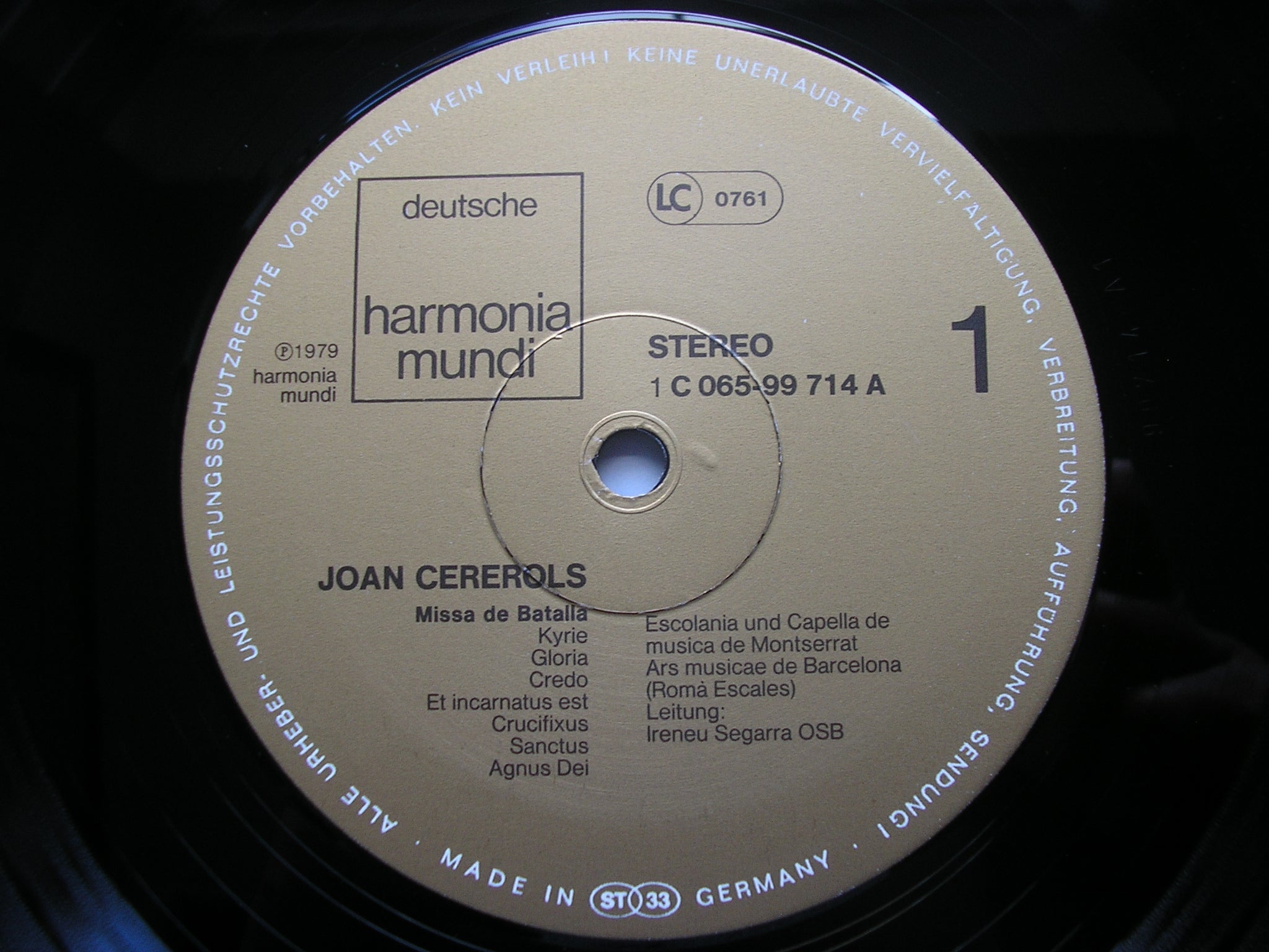 CEREROLS: MISSA DE BATALIA / MISSA DE GLORIA    ESCOLANIA & CAPELLA DE MUSICA MONTSERRAT / ARS MUSICA DE BARCELONA  / SEGARRA   065 99714