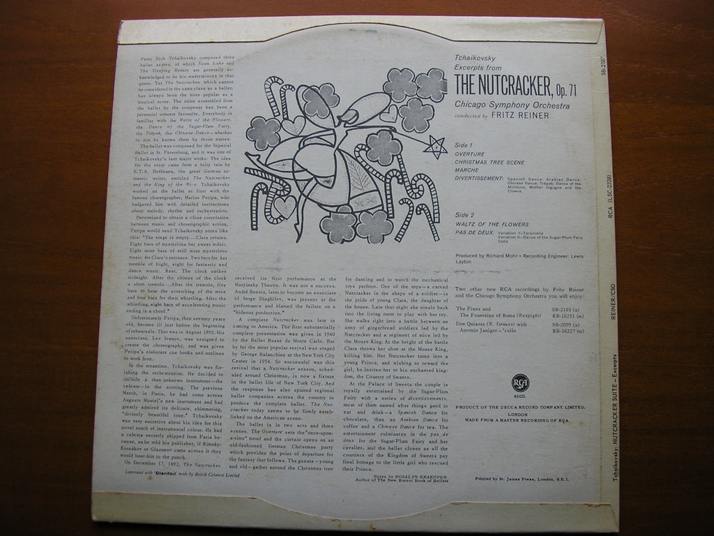TCHAIKOVSKY: THE NUTCRACKER Excerpts     FRITZ REINER / CHICAGO SYMPHONY    SB 2107