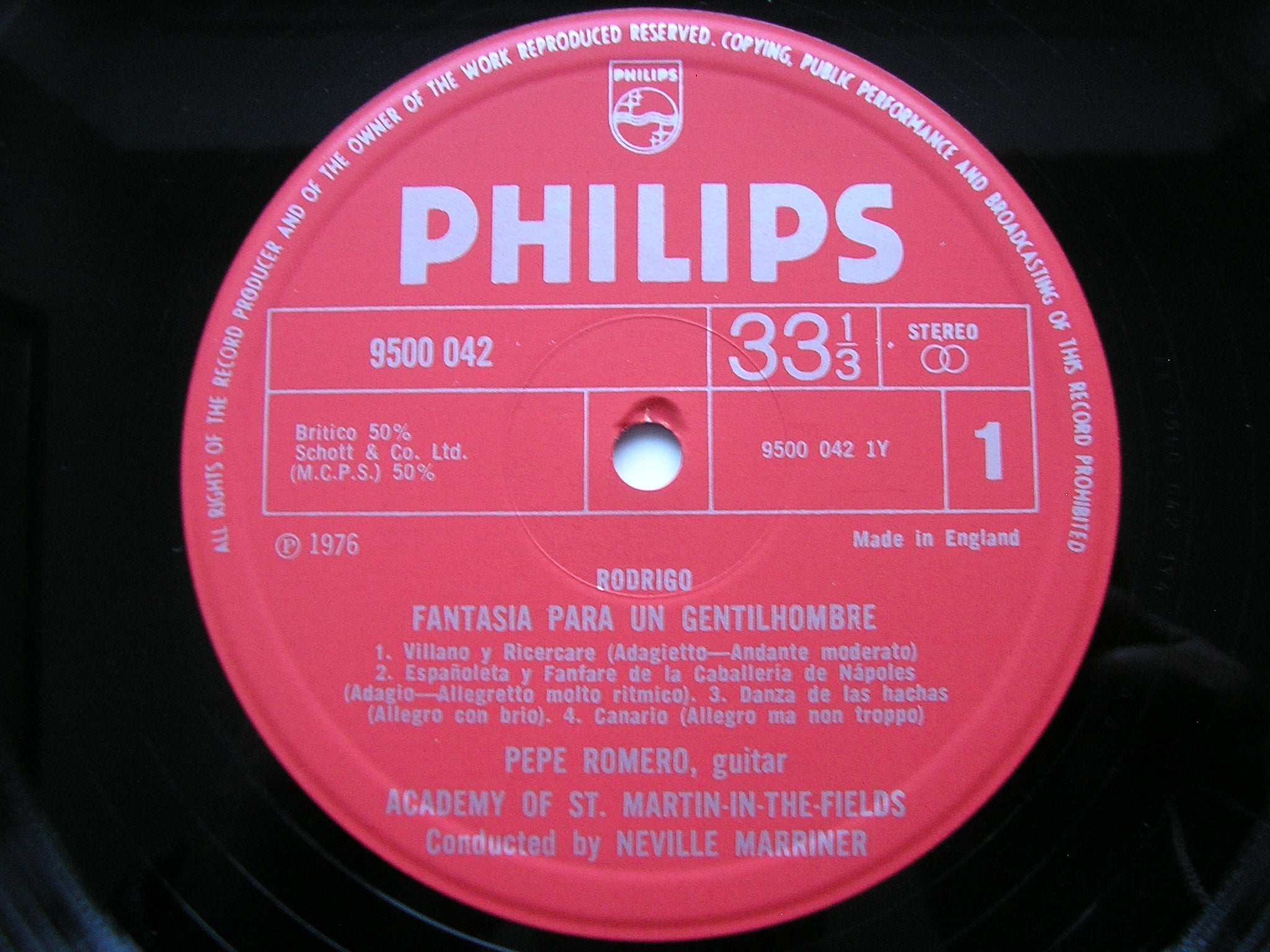 RODRIGO: FANTASIA PARA UN GENTILHOMBRE / GIULIANI: INTRODUCTION      ROMERO / ASMIF / NEVILLE MARRINER 9500 042