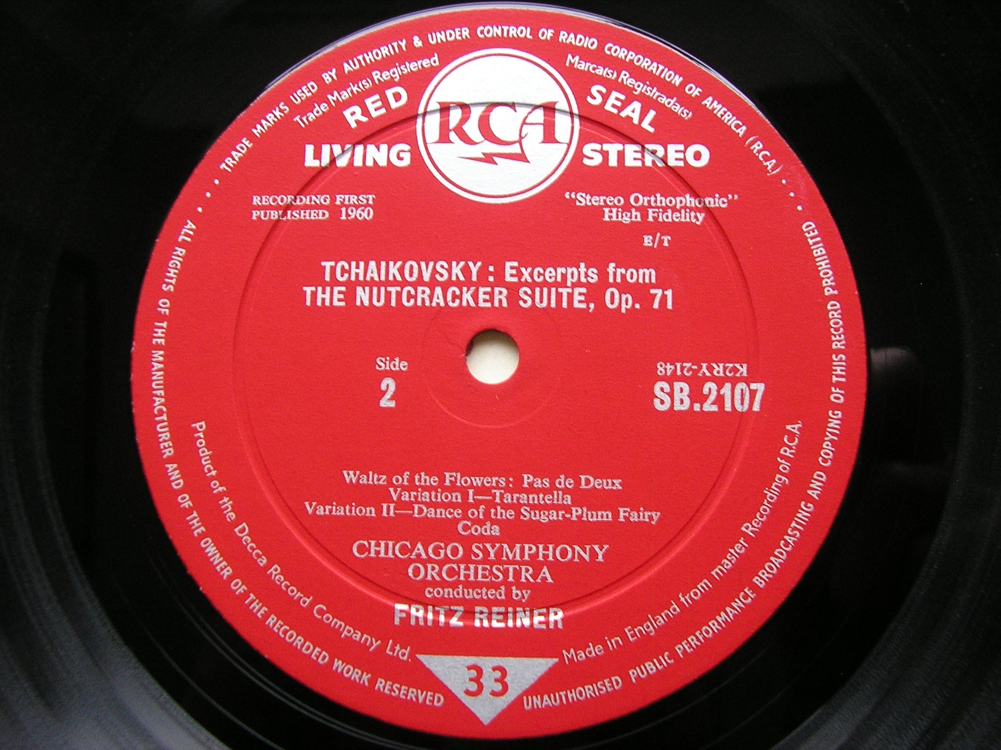 TCHAIKOVSKY: THE NUTCRACKER Excerpts     FRITZ REINER / CHICAGO SYMPHONY    SB 2107
