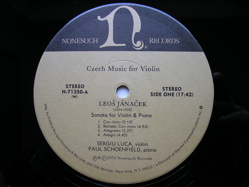 CZECH MUSIC FOR VIOLIN: JANACEK / DVORAK / SMETANA      SERGIO LUCA / PAUL SCHOENFIELD    H-71350