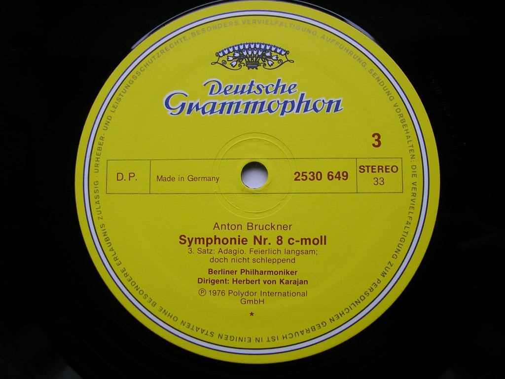 BRUCKNER: SYMPHONY No. 8       KARAJAN / BERLIN PHILHARMONIC   2LP    2707 085