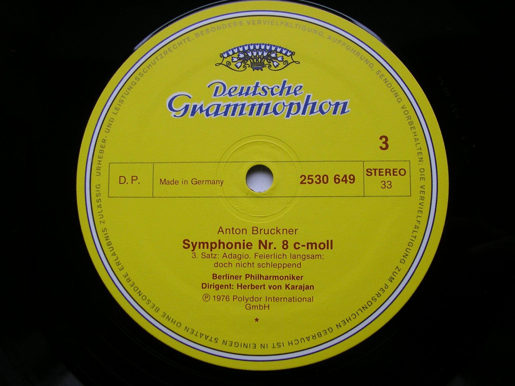 BRUCKNER: SYMPHONY No. 8       KARAJAN / BERLIN PHILHARMONIC   2LP    2707 085