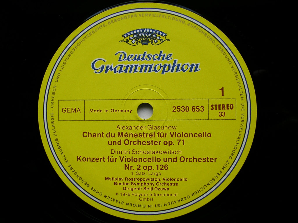 SHOSTAKOVICH: CELLO CONCERTO No. 2 / GLAZOUNOV: CHANT DE MENESTREL    ROSTROPOVICH / BOSTON SYMPHONY / OZAWA     2530 653