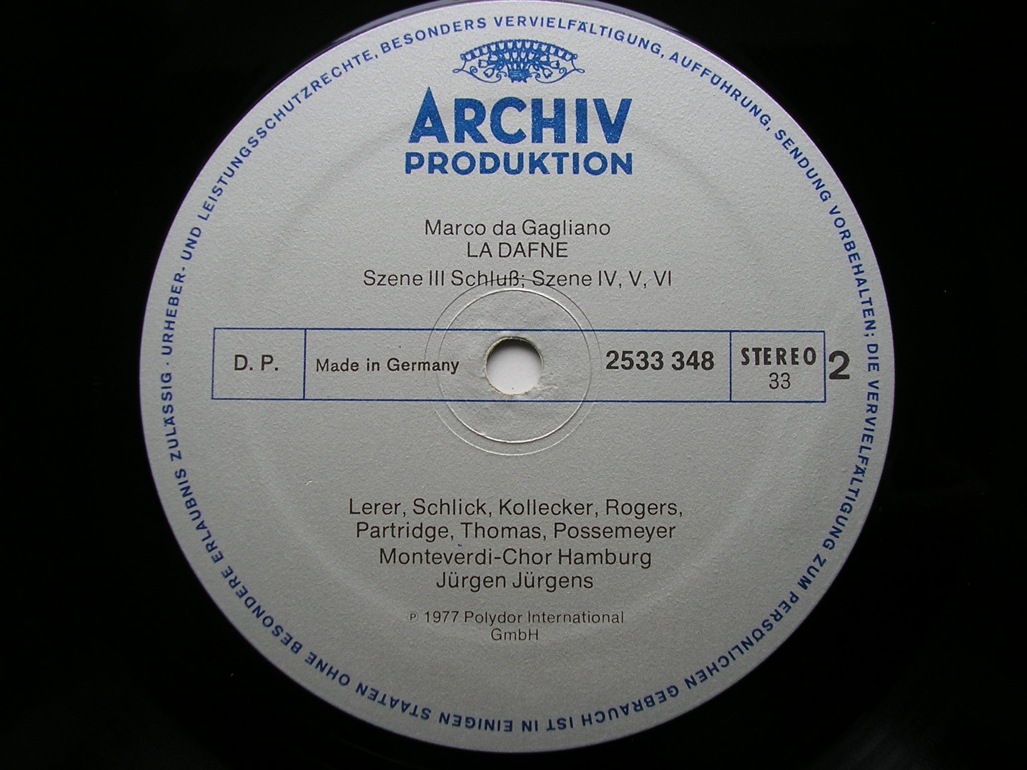 DA GAGLIANO: LA DAFNE     SOLOISTS / CAMERATA ACADEMICA HAMBURG / JURGENS    2533 348