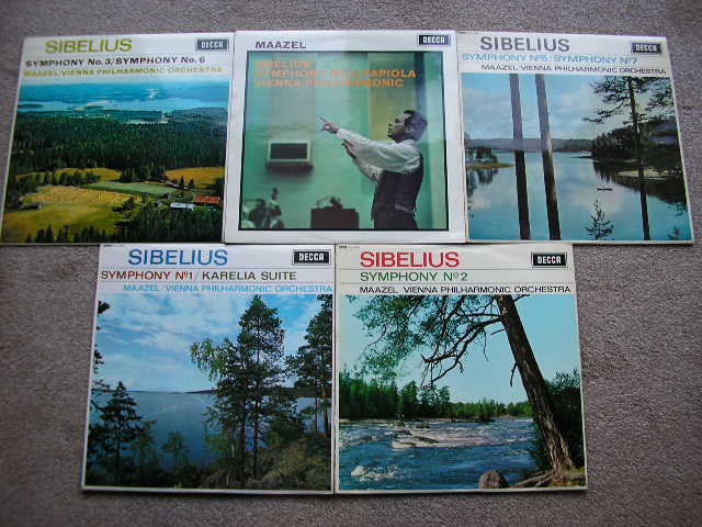 SIBELIUS: THE SEVEN SYMPHONIES / KARELIA SUITE  MAAZEL / VIENNA PHILHARMONIC Decca  5LP