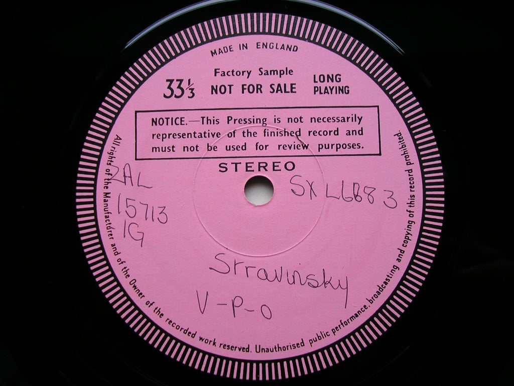 SXL 6883 STRAVINSKY: PETROUCHKA (1947 version) VON DOHNANYI / VIENNA PHILHARMONIC test pressing