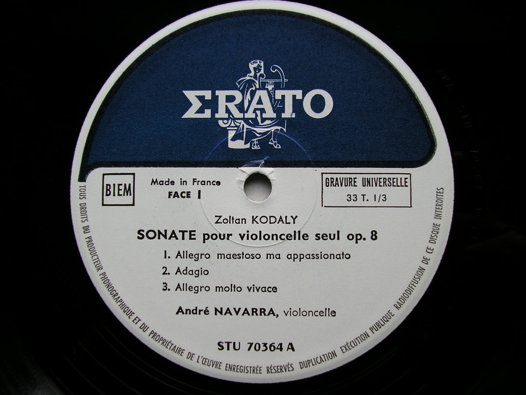 KODALY & JOLIVET: MUSIC FOR SOLO CELLO     ANDRE NAVARRA     STU 70364