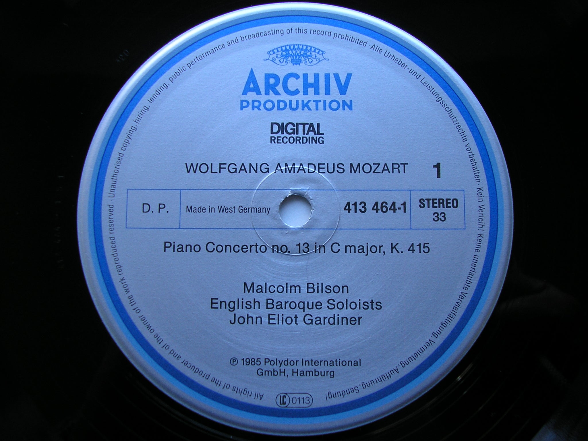 MOZART: THE PIANO CONCERTOS     MALCOLM BILSON / ENGLISH BAROQUE SOLOISTS / GARDINER     DG ARCHIV    8 LP + 2 CD