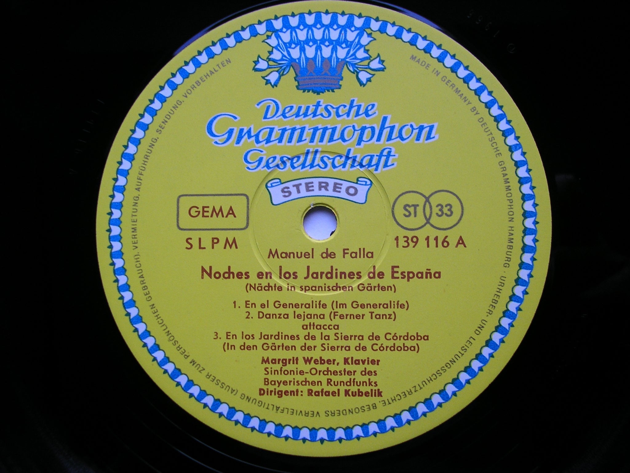 FALLA: NIGHTS IN THE GARDENS OF SPAIN / MARTINU: FANTASIA CONCERTANTE    WEBER / BAVARIAN RADIO SYMPHONY / KUBELIK     139 116