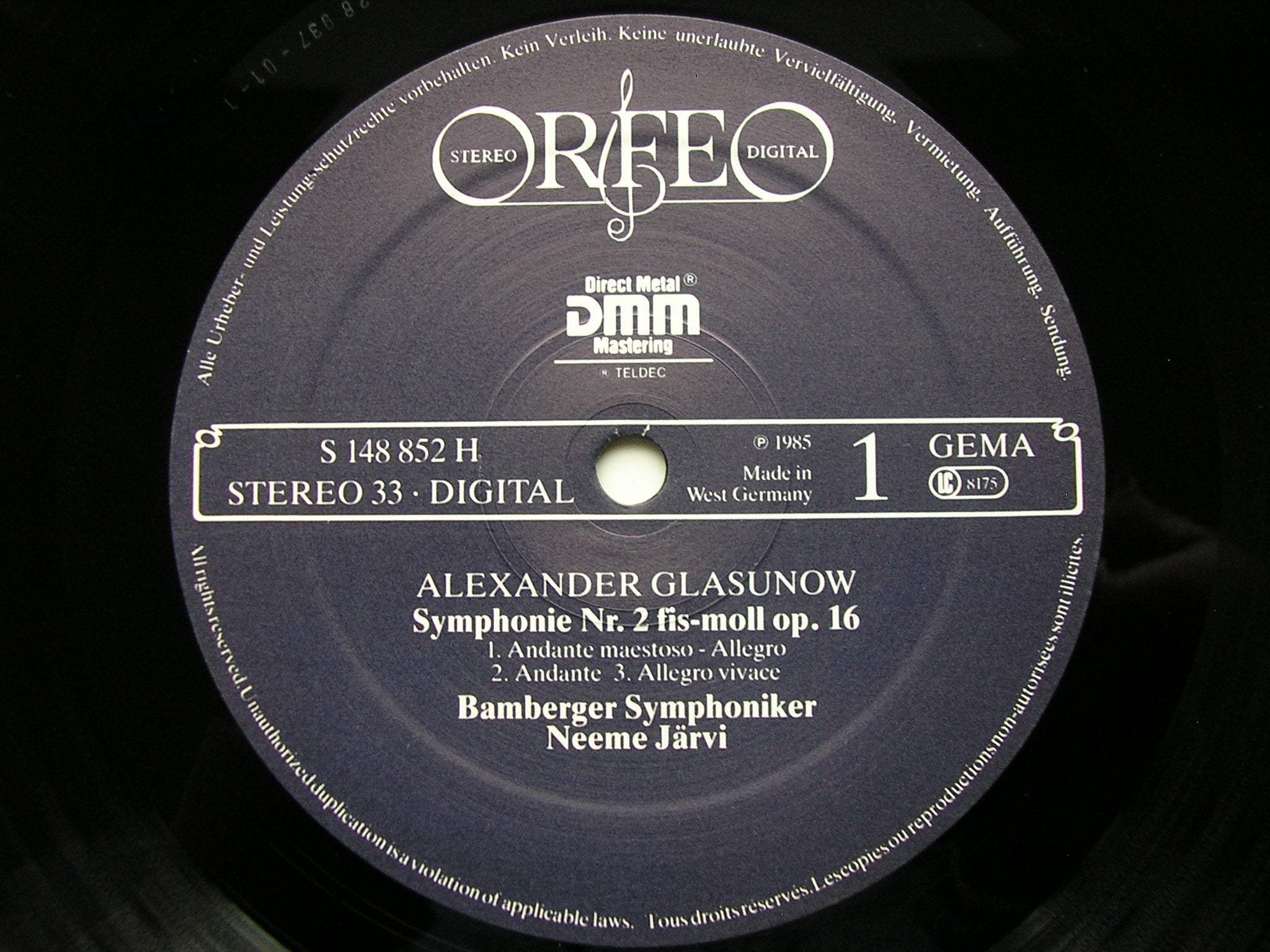 GLAZUNOV: SYMPHONIES Nos. 2 / 4 / 7 / CONCERT WALTZ No. 1       NEEME JARVI / BAMBERG SYMPHONY     2LP     S 148 852