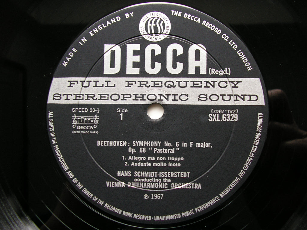 SXL 6329  BEETHOVEN: SYMPHONY No.6 'Pastoral'       SCHMIDT-ISSERSTEDT / VIENNA PHILHARMONIC     ED2