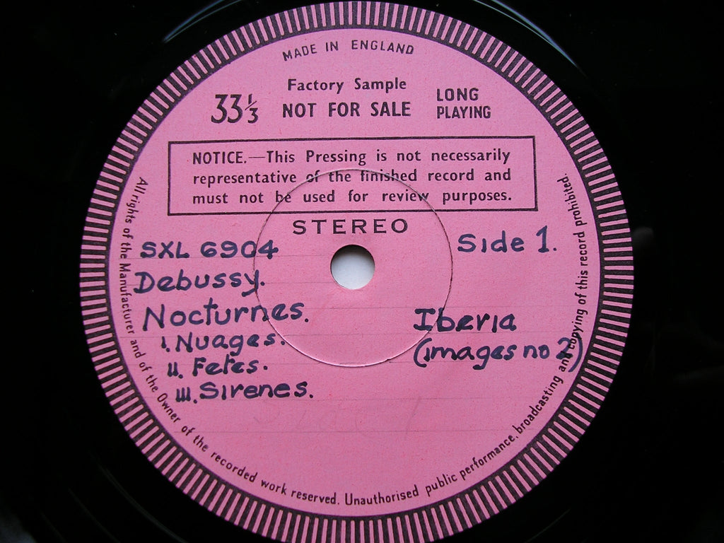 SXL 6904 DEBUSSY: NOCTURNES / IBERIA / JEUX MAAZEL / CLEVELAND ORCHESTRA test pressing