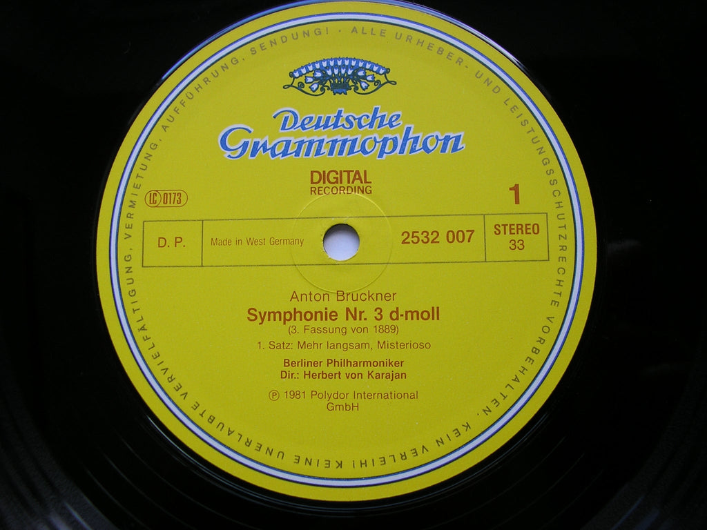 BRUCKNER: SYMPHONY No. 3      KARAJAN / BERLIN PHILHARMONIC    2532 007