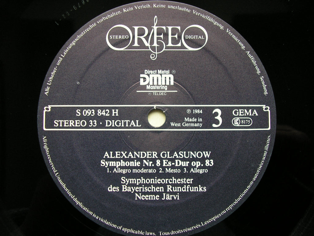 GLAZUNOV: SYMPHONIES Nos. 1 / 5 / 8     NEEME JARVI / BAVARIAN RADIO SYMPHONY       S 093 842
