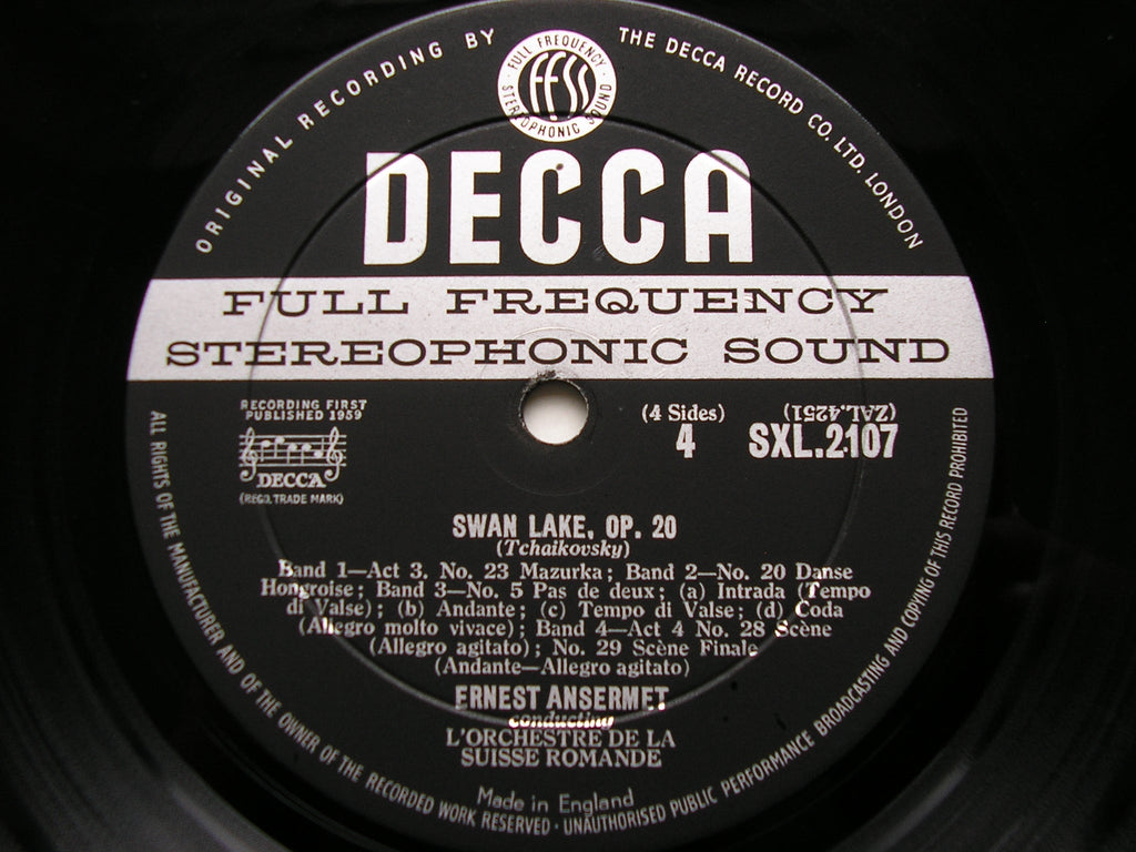 SXL 2107 - 8 TCHAIKOVSKY: SWAN LAKE ANSERMET / SUISSE ROMANDE