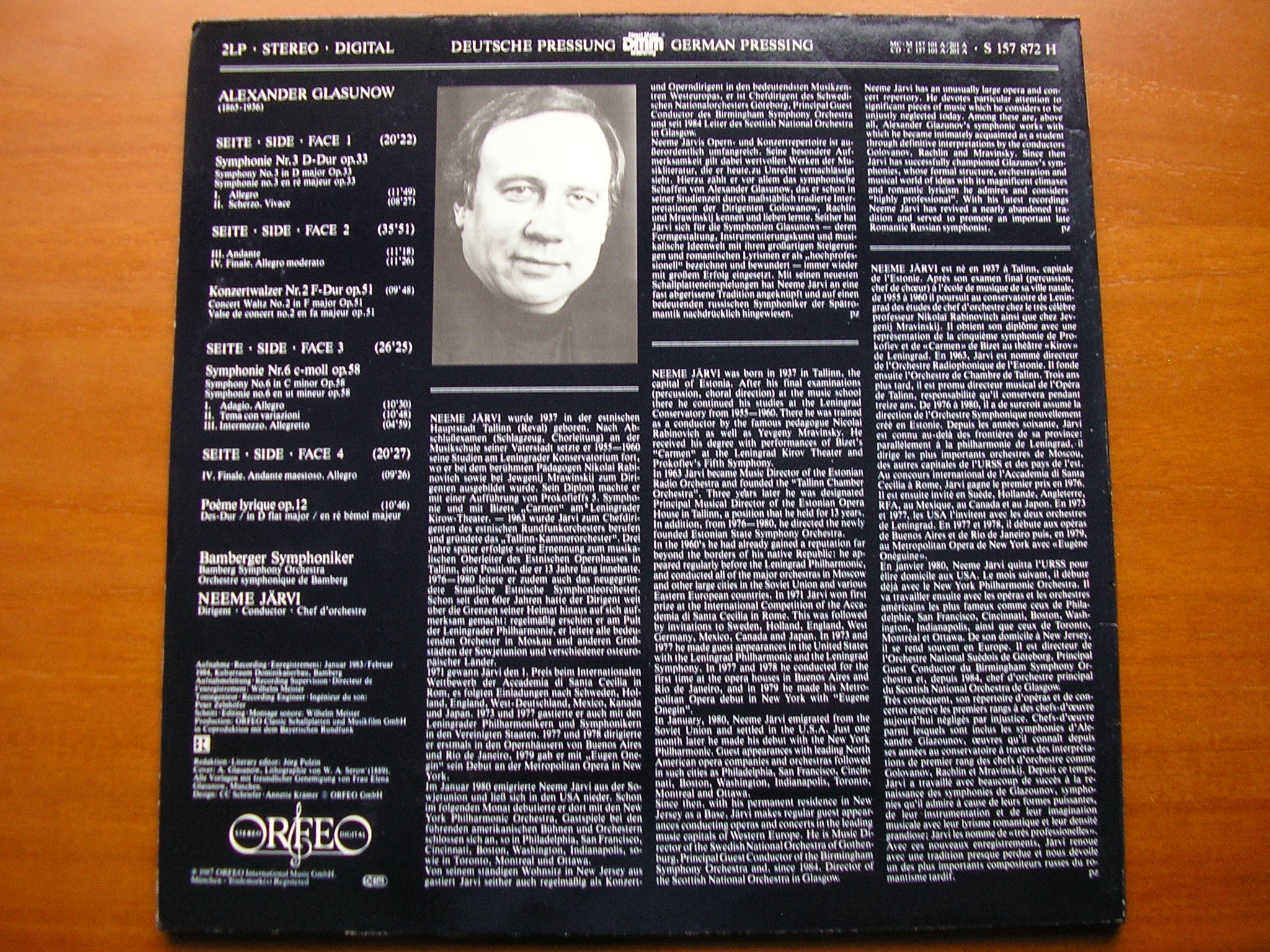 GLAZUNOV: SYMPHONIES Nos. 1 / 5 / 8     NEEME JARVI / BAVARIAN RADIO SYMPHONY       S 093 842