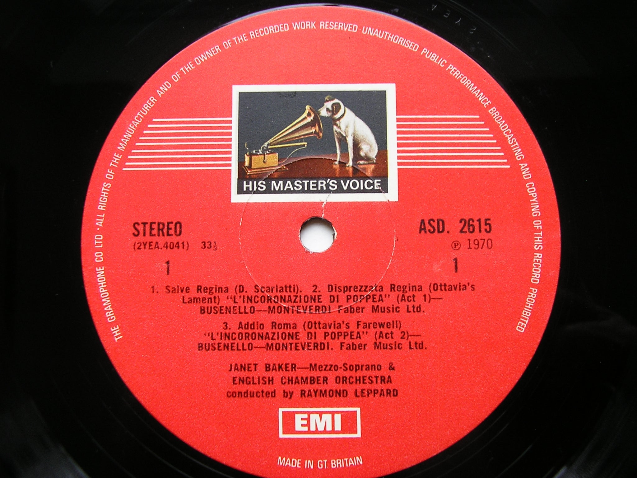 MONTEVERDI / DOMENICO & ALESSANDRO SCARLATTI: VOCAL WORKS      BAKER / ENGLISH CHAMBER ORCHESTRA / LEPPARD    ASD 2615
